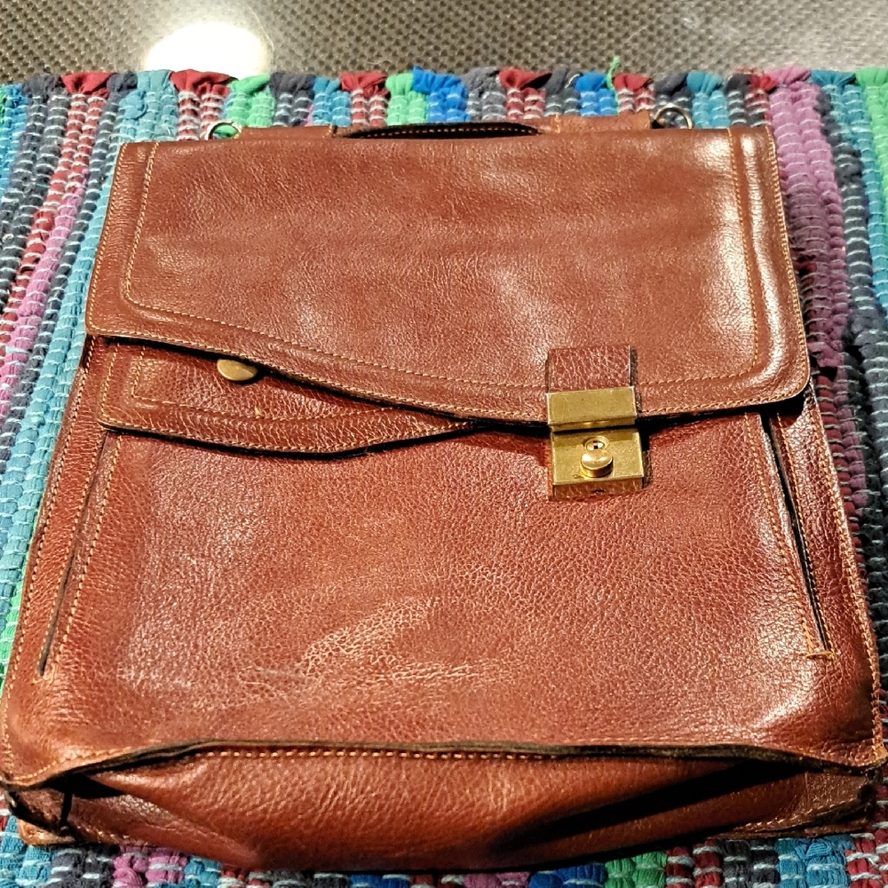 Classic Brown Leather Satchel